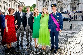 Belgian Royal Family Attends National Day Te Deum Mass - Brussels