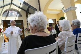 Pope Leo XIV Visits A Home For The Elderly In Castel Gandolfo - Italy