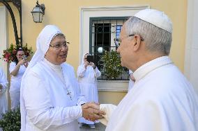 Pope Leo XIV Visits A Home For The Elderly In Castel Gandolfo - Italy