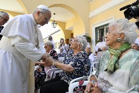 Pope Leo XIV Visits A Home For The Elderly In Castel Gandolfo - Italy