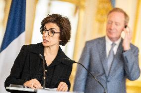 Rachida Dati At Signing Ceremony To Create Notre Dame Cathedral Digital Twin - Paris
