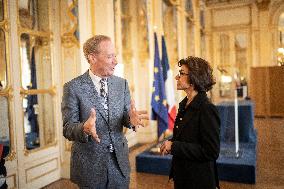 Rachida Dati At Signing Ceremony To Create Notre Dame Cathedral Digital Twin - Paris