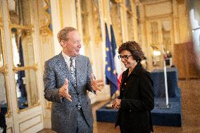 Rachida Dati At Signing Ceremony To Create Notre Dame Cathedral Digital Twin - Paris