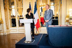 Rachida Dati At Signing Ceremony To Create Notre Dame Cathedral Digital Twin - Paris