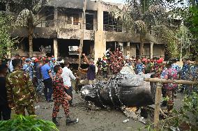 Air Force Training Jet Crash On School Campus - Dhaka