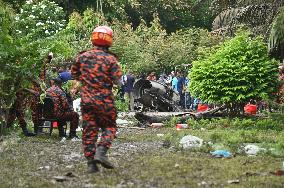 Air Force Training Jet Crash On School Campus - Dhaka