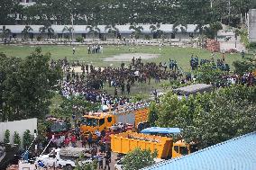 Air Force Training Jet Crash On School Campus - Dhaka
