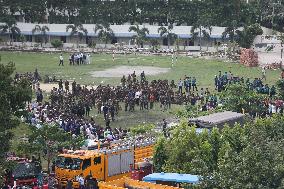 Air Force Training Jet Crash On School Campus - Dhaka