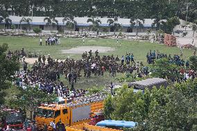 Air Force Training Jet Crash On School Campus - Dhaka