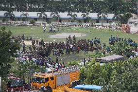 Air Force Training Jet Crash On School Campus - Dhaka