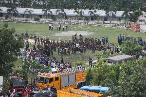 Air Force Training Jet Crash On School Campus - Dhaka