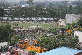 Air Force Training Jet Crash On School Campus - Dhaka