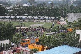 Air Force Training Jet Crash On School Campus - Dhaka