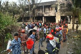 Air Force Training Jet Crash On School Campus - Dhaka