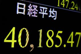 Nikkei average regains 40,000