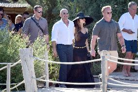 Jeff Bezos And Wife Lauren Sanchez At Club 55 - Saint Tropez