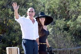 Jeff Bezos And Wife Lauren Sanchez At Club 55 - Saint Tropez