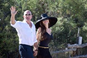 Jeff Bezos And Wife Lauren Sanchez At Club 55 - Saint Tropez