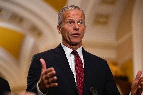 Thune Meets Reporters Following the US Senate Republican Policy Luncheon