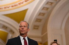 Thune Meets Reporters Following the US Senate Republican Policy Luncheon