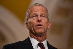 Thune Meets Reporters Following the US Senate Republican Policy Luncheon