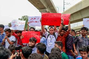 Bangladesh Students Demand Accountability After Deadly Air Force Jet Crash - Dhaka