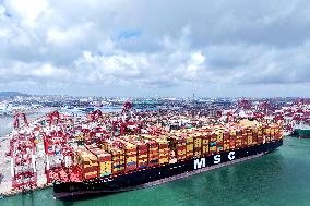 China Qingdao Port Container Trade