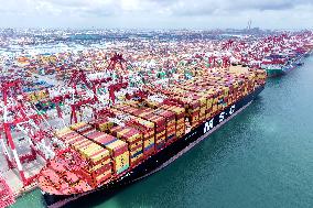 China Qingdao Port Container Trade