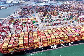China Qingdao Port Container Trade