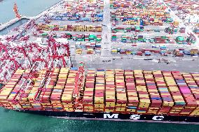 China Qingdao Port Container Trade
