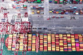 China Qingdao Port Container Trade