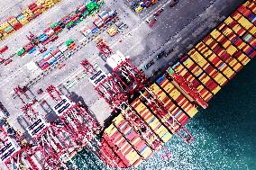 China Qingdao Port Container Trade