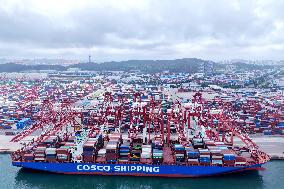 China Qingdao Port Container Trade