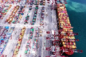 China Qingdao Port Container Trade