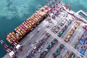 China Qingdao Port Container Trade
