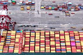 China Qingdao Port Container Trade