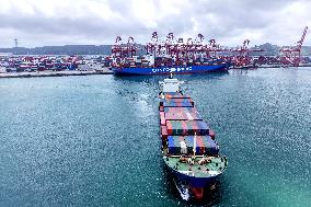 China Qingdao Port Container Trade