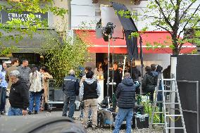 Elisabetta Canalis Filming A Commercial - Milan
