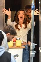 Elisabetta Canalis Filming A Commercial - Milan
