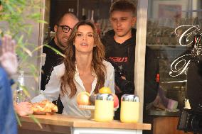 Elisabetta Canalis Filming A Commercial - Milan