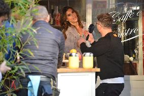 Elisabetta Canalis Filming A Commercial - Milan