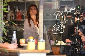 Elisabetta Canalis Filming A Commercial - Milan