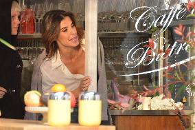 Elisabetta Canalis Filming A Commercial - Milan
