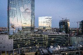 Panoramic Views of Milan's Porta Nuova District - Italy