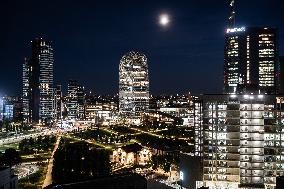 Panoramic Views of Milan's Porta Nuova District - Italy