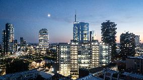 Panoramic Views of Milan's Porta Nuova District - Italy