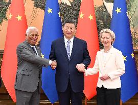 Xi Jinping Meets EU Leaders at 25th China-EU Summit - Beijing