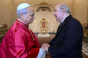 Pope Leo XIV Meets Abdelmadjid Tebboune - Vatican