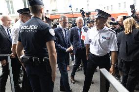 Bruno Retailleau visits the 20th Arrondissement Police Station - Paris