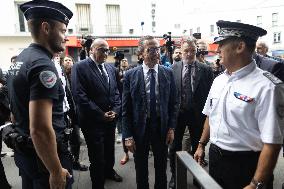 Bruno Retailleau visits the 20th Arrondissement Police Station - Paris